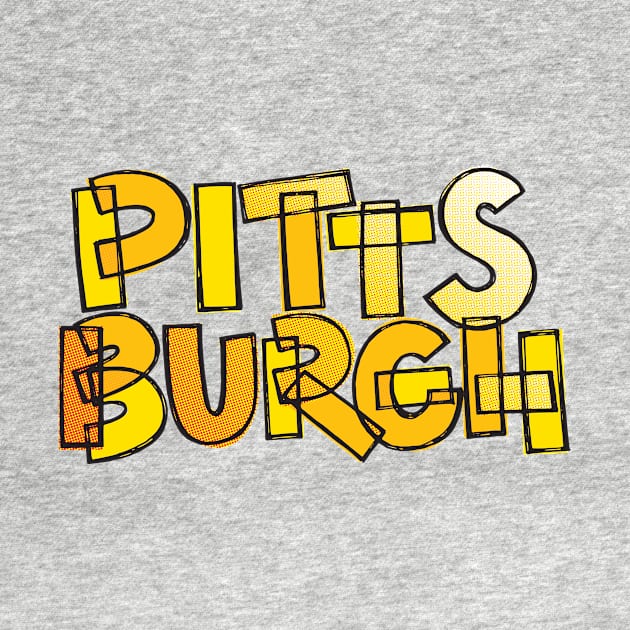 Pittsburgh Fan Black and Yellow Chunky Lettering by polliadesign